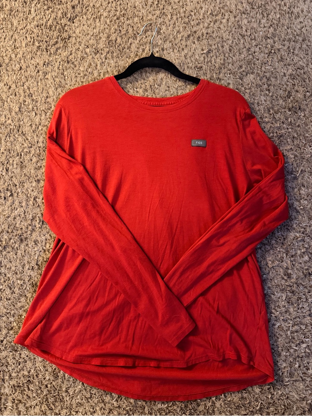 Figs Women's Long Sleeve Tee in Red
